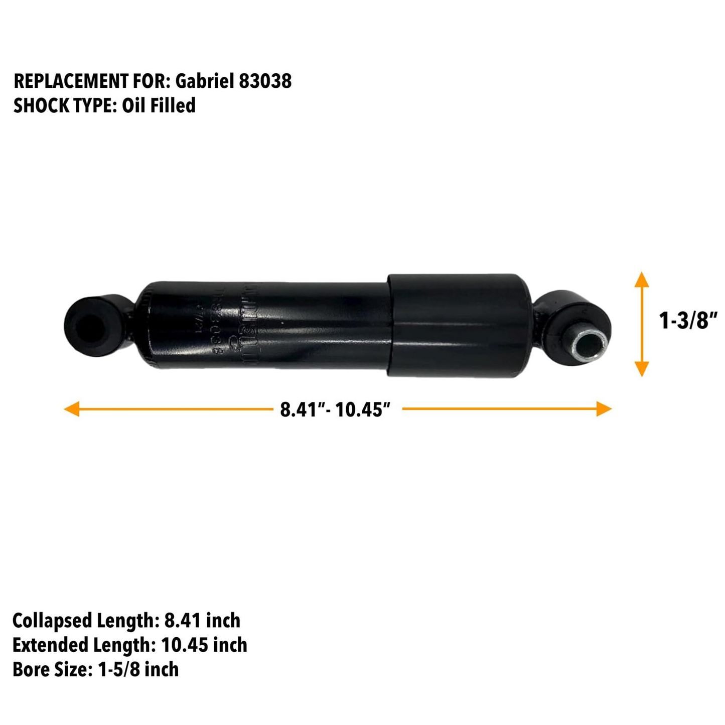 83038 Cab Shocks Replacement For Select Freightliner Cascadia 2008+ , Columbia, Coronado, M2, 108SD, 114SD, 122SD Model Trucks – Replaces Gabriel 83038 and Monroe 66122