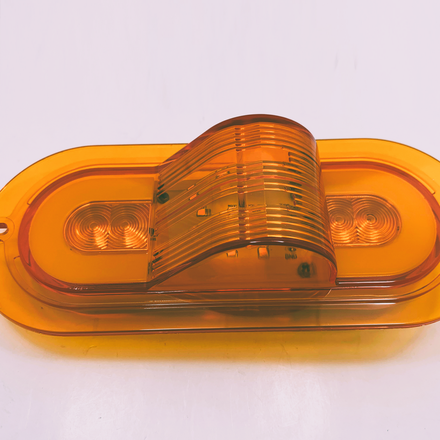 10-30V 6-Inch Oval LED Stop Tail Turn Light | IP67 Waterproof Truck Trailer RV Bus Tow Vehicle Lamp with Amber Lenses