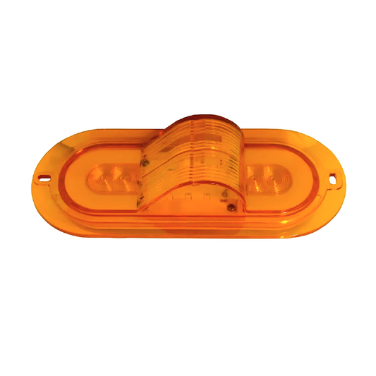 10-30V 6-Inch Oval LED Stop Tail Turn Light | IP67 Waterproof Truck Trailer RV Bus Tow Vehicle Lamp with Amber Lenses