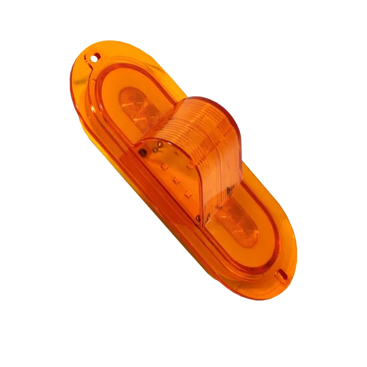 10-30V 6-Inch Oval LED Stop Tail Turn Light | IP67 Waterproof Truck Trailer RV Bus Tow Vehicle Lamp with Amber Lenses