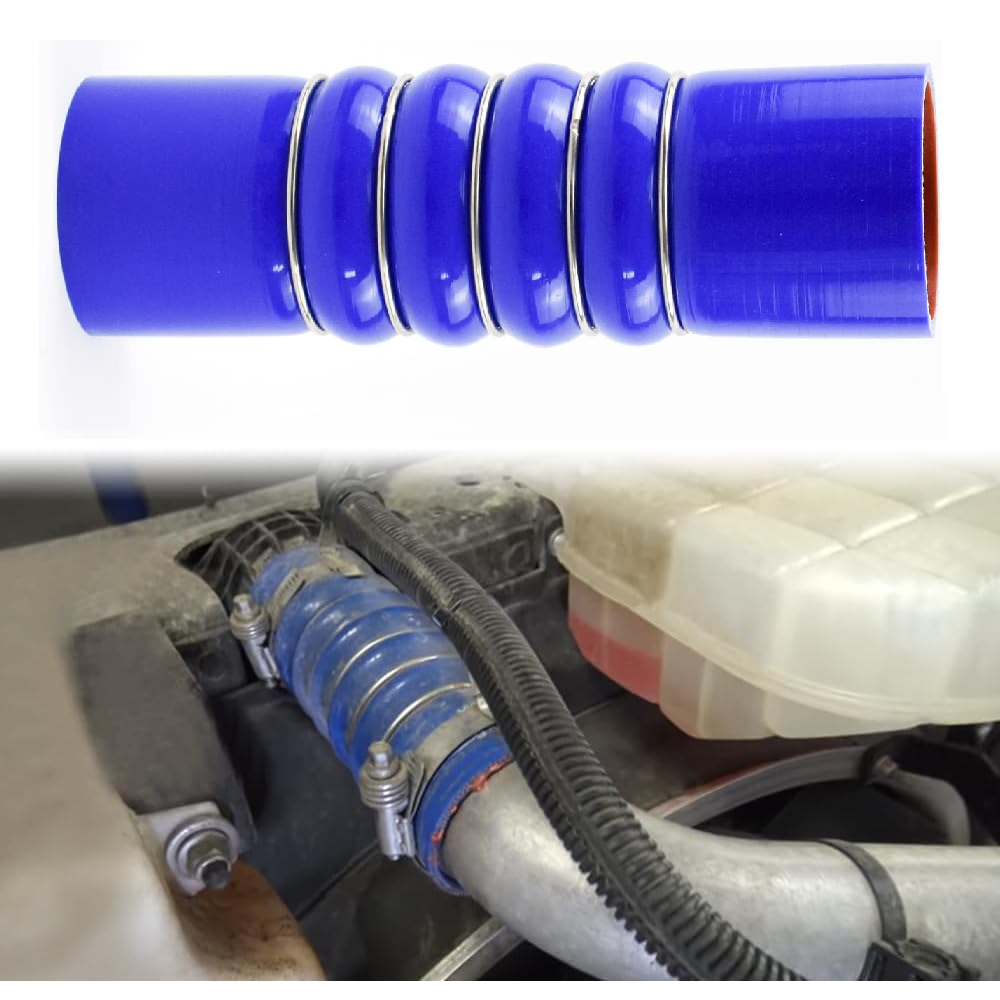 Silicone Upper Radiator Coolant Hose 2.5" ID F50-6308 28359 Compitable with PACCAR Peterbilt Kenworth Replacement，HOSE-COOL 2-1/SIL BLUE for Semi Truck,Trailer