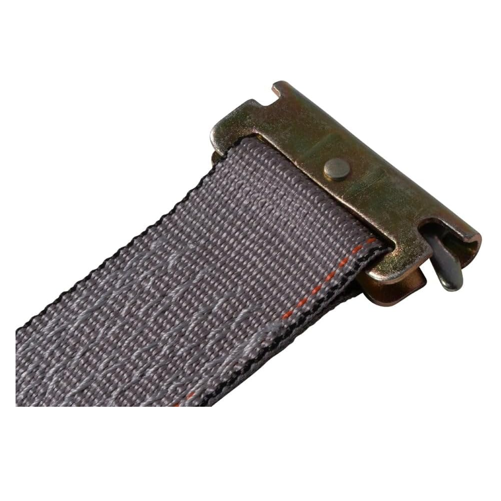 E-Track Ratchet Straps 2" x 16', Spring E-Fittings, Heavy Duty 4,400 lbs Capacity – Grey for Trailers, Trucks & Vans