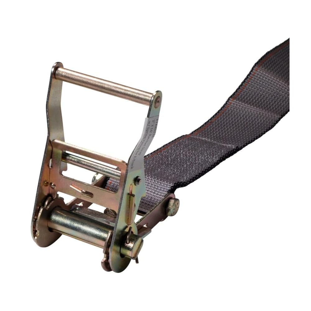 E-Track Ratchet Straps 2" x 16', Spring E-Fittings, Heavy Duty 4,400 lbs Capacity – Grey for Trailers, Trucks & Vans