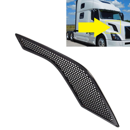 Black Side Hood Air Intake Vent Grille Replacement for Volvo VNL 2004–2017 Semi Trucks