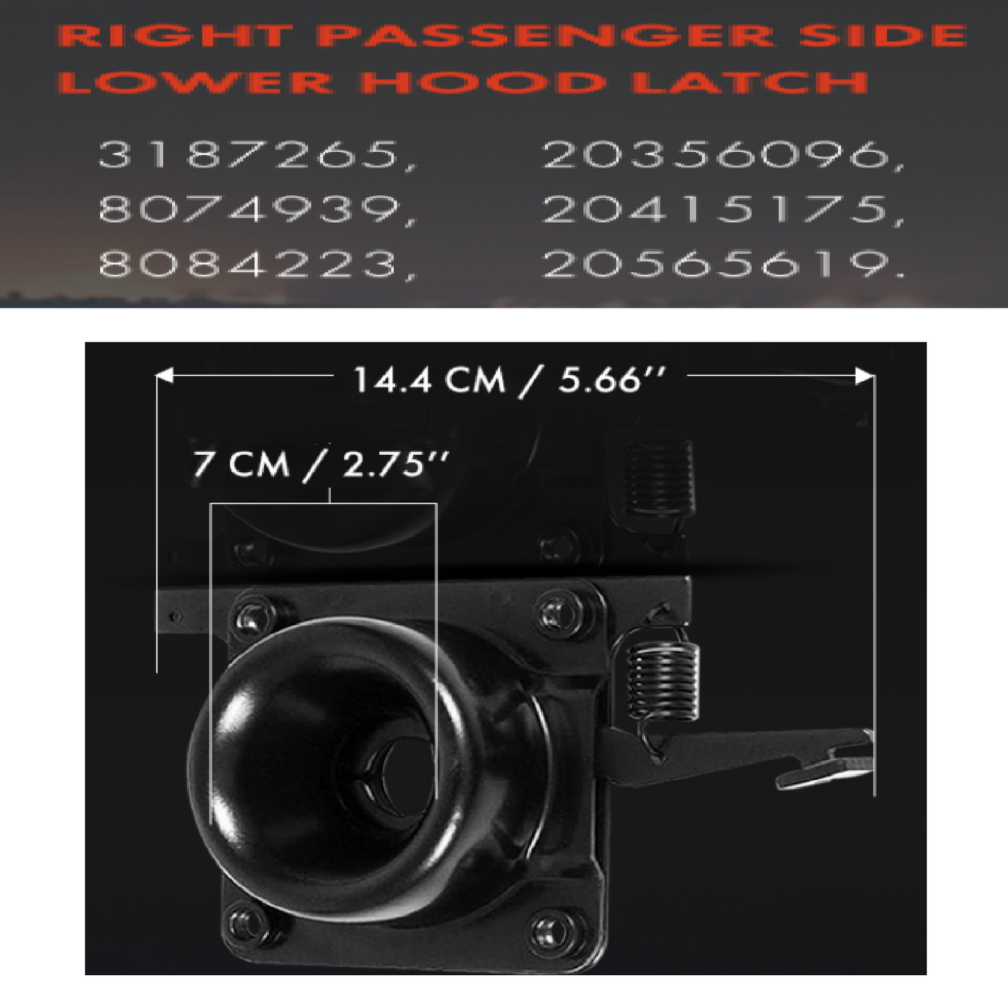 Volvo VNL 2004-2017  Lower Hood Release Latch (Driver Side 20565618) ( Passenger Side 20565619)&nbsp;