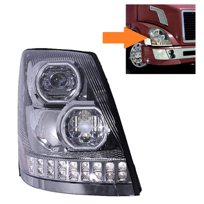 VOLVO VNL 2004-2017 full LED headlight Chrome Housing 12V