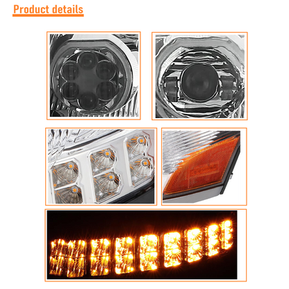 VOLVO VNL 2004-2017 full LED headlight Chrome Housing 12V