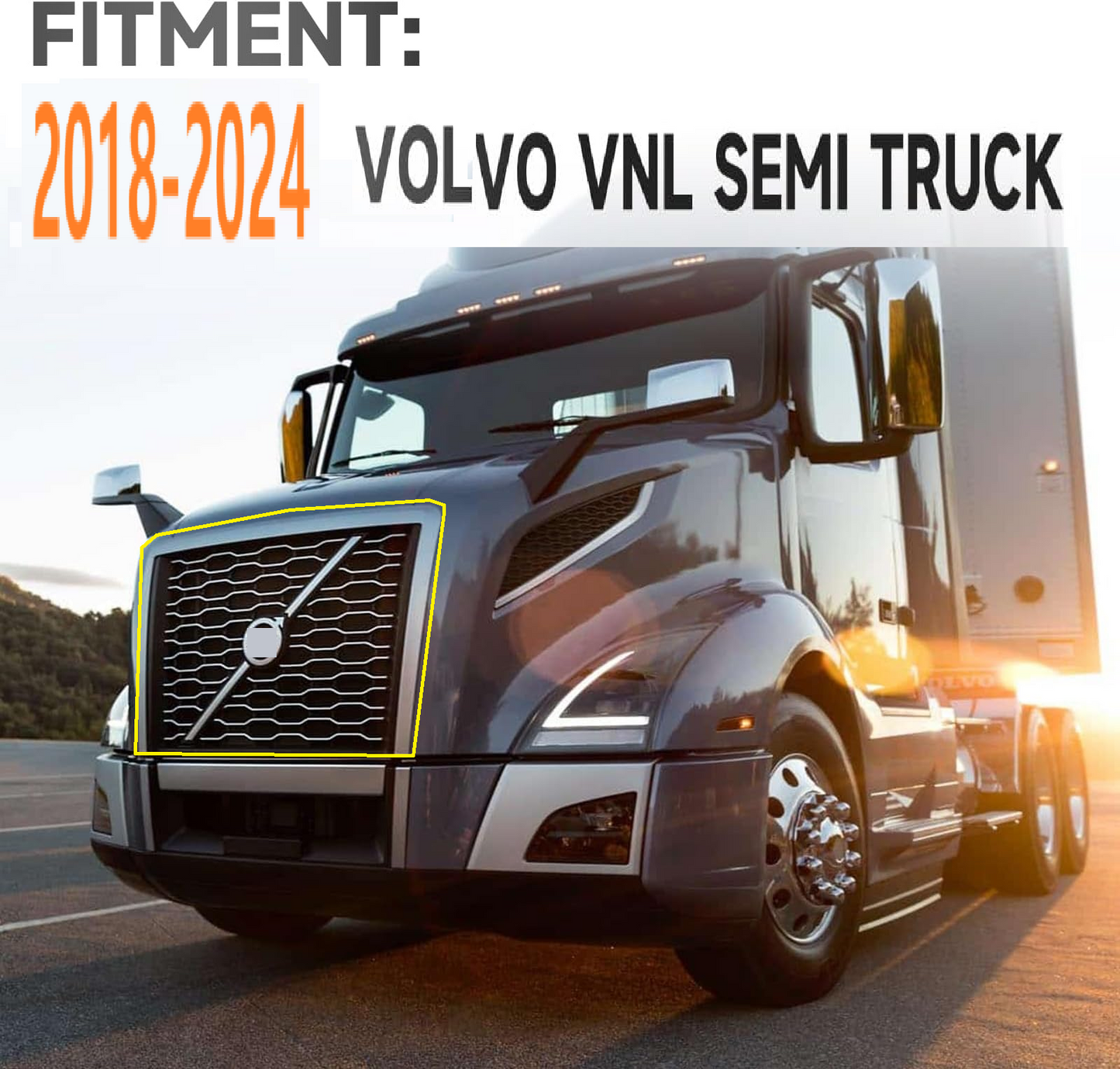 Volvo VNL 2018+ front Grille with Bug Screen