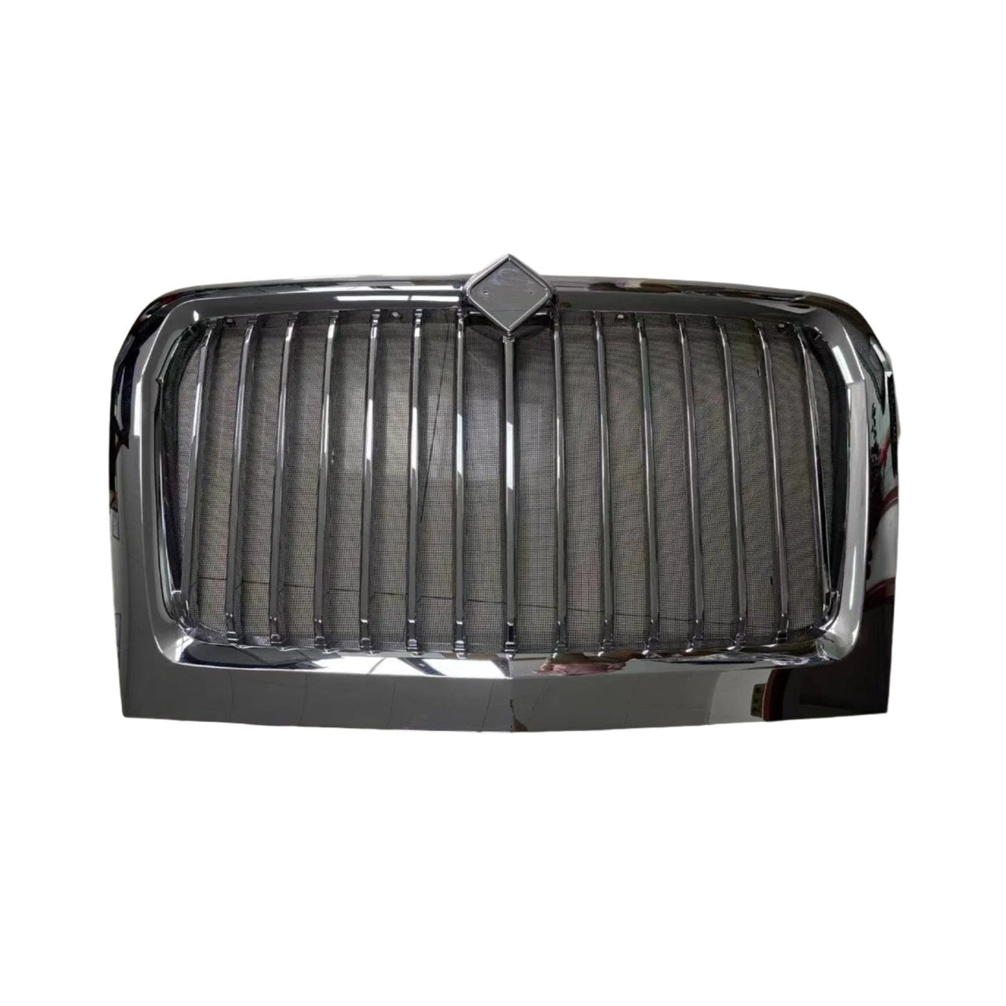 International LT 625 Front Grille with Bug Screen, Chrome 2014-2018