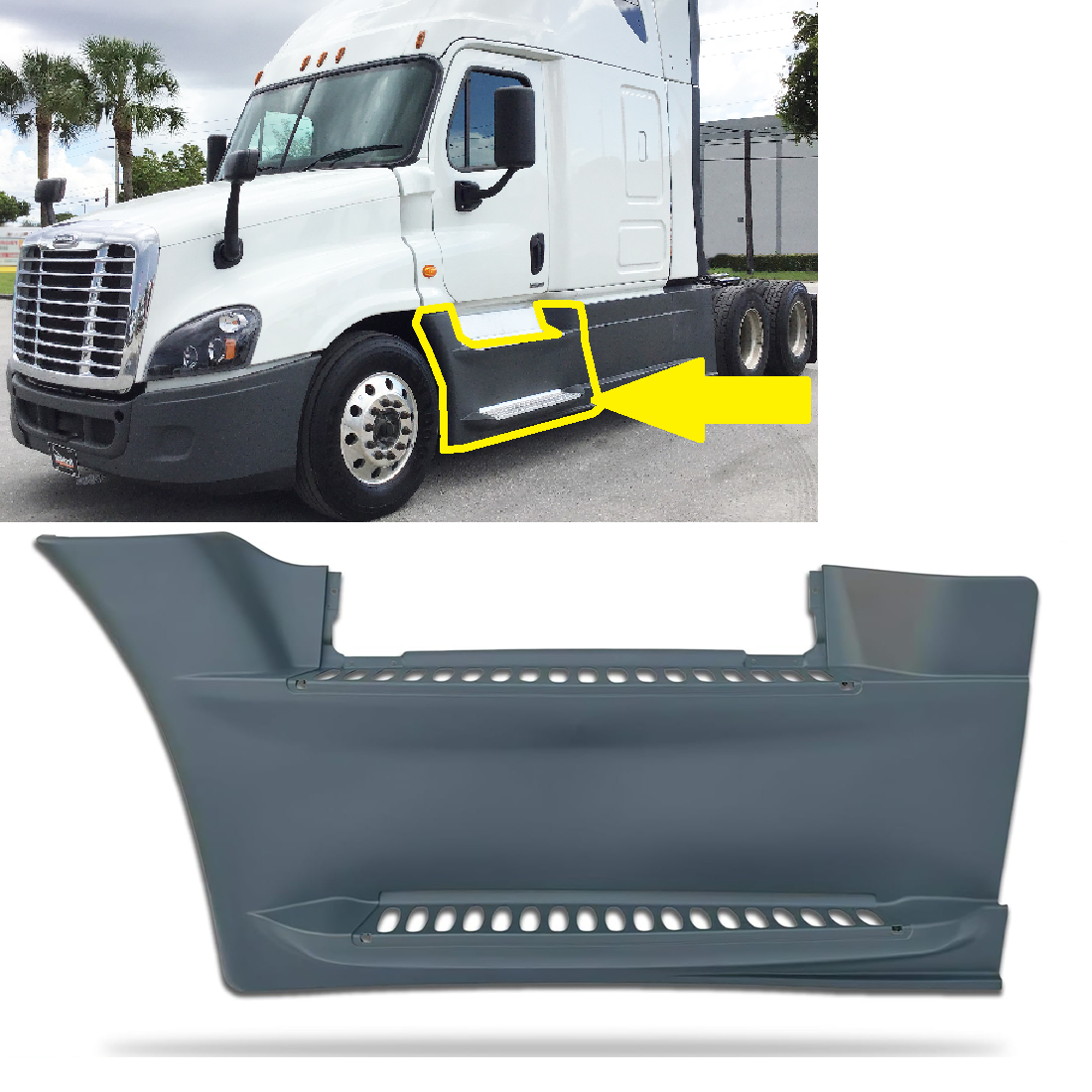 Freightliner Cascadia 2008-2017 Front step Fairing Skirt panel Left Driver Side
