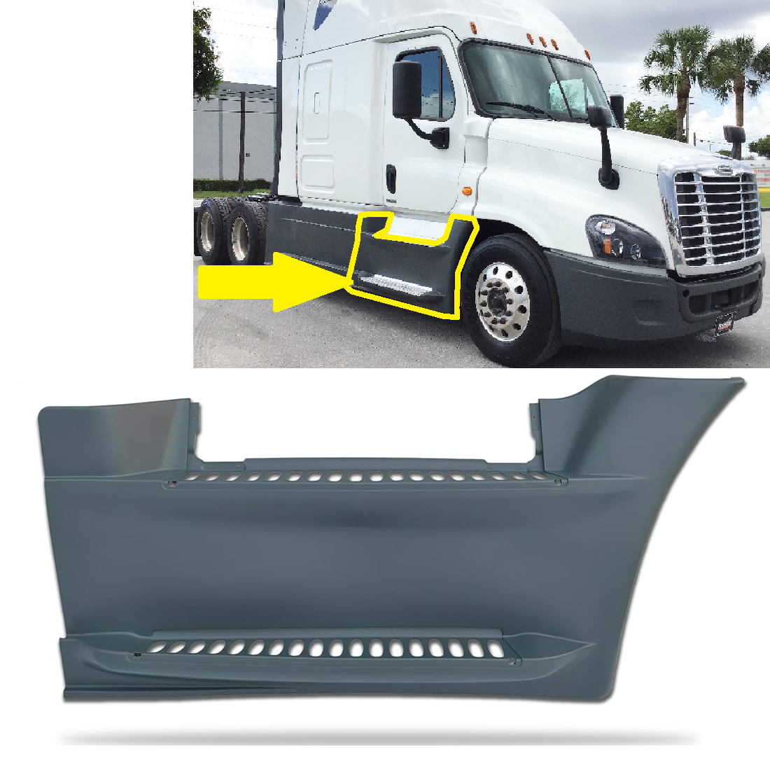 Freightliner Cascadia 2008-2017 Front step Fairing Skirt panel Right Passenger Side