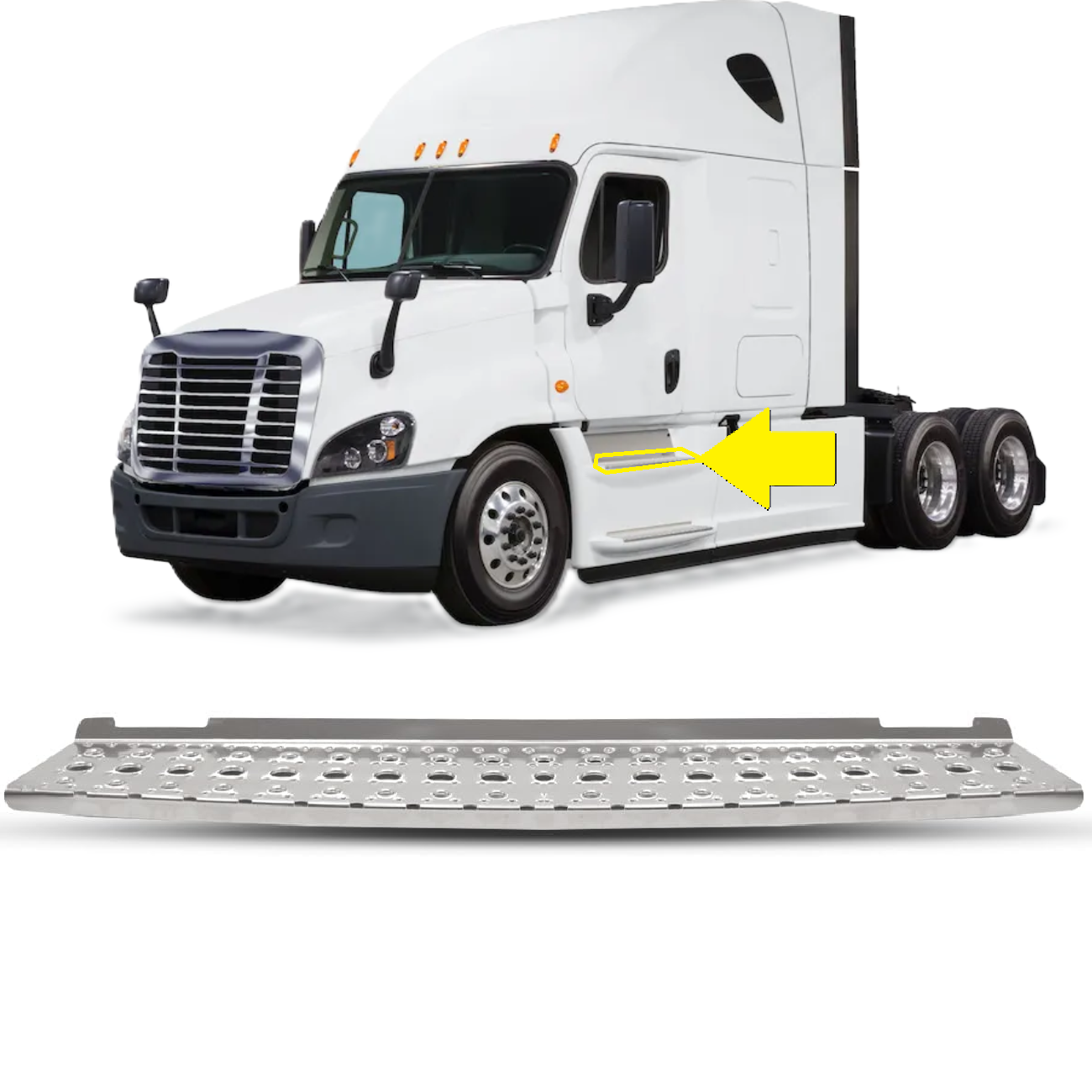 Freightliner Cascadia 2008-2017 Fairing Step Plate 37.5" Aluminum Metal