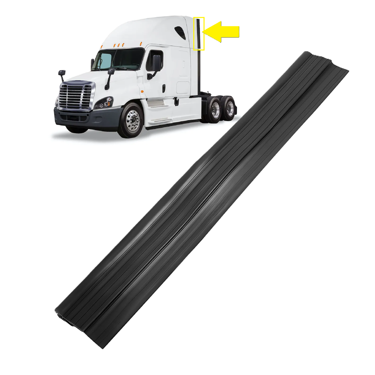 Freightliner Cascadia 2008-2017 cab upper FAIRING panel EXTENSION, Cab Air Deflector Fairing Extension Black