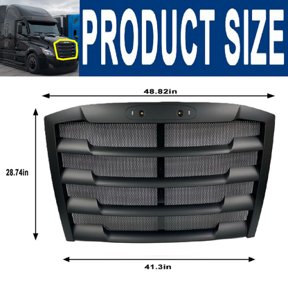 Freightliner Cascadia 2018+ Front Grille Grill with Bug Screen Matte Black