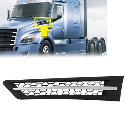 Chrome Hood Side Grille Air Intake Vent Replacement with With Bug Screen for Freightliner Cascadia 2018+