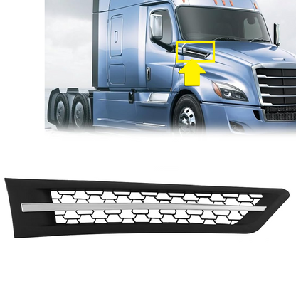 Chrome Hood Side Grille Air Intake Vent Replacement with With Bug Screen for Freightliner Cascadia 2018+