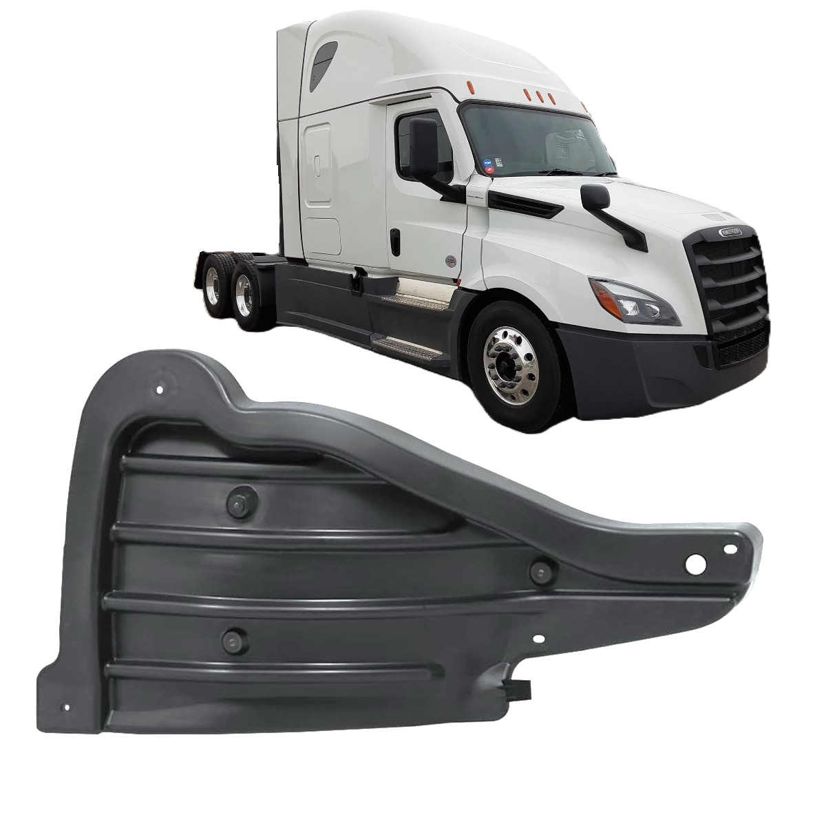 Freightliner Cascadia 2018-2024  Fender Splash Shield, Fender Splash Guard