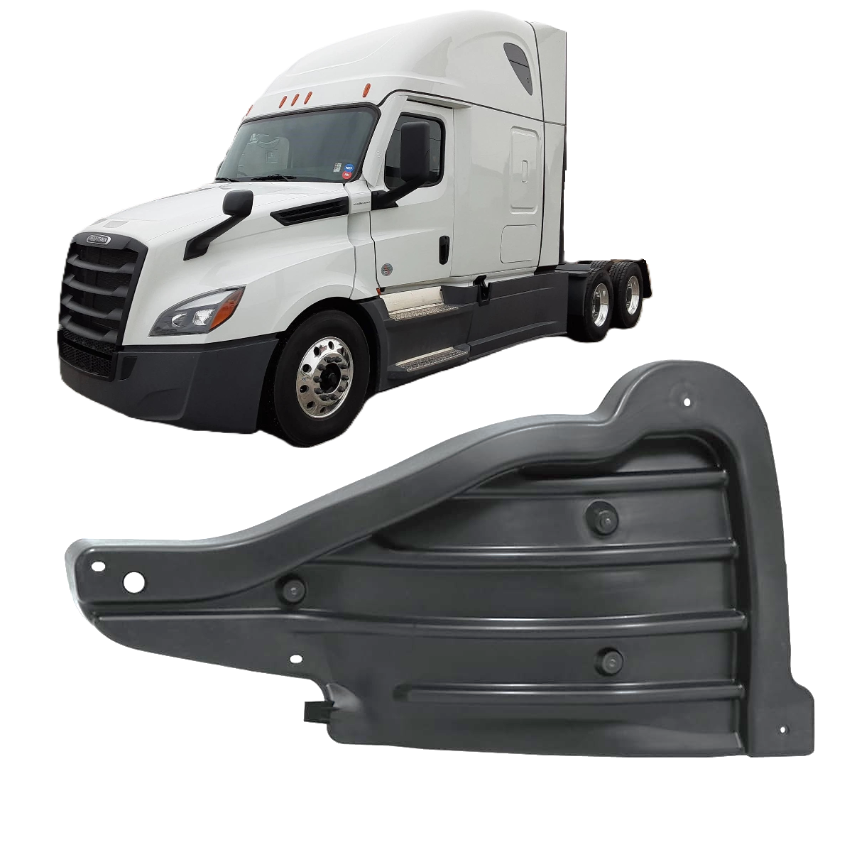Freightliner Cascadia 2018-2024  Fender Splash Shield, Fender Splash Guard