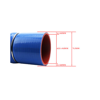 Silicone Upper Radiator Coolant Hose 2.5" ID F50-6308 28359 Compitable with PACCAR Peterbilt Kenworth Replacement，HOSE-COOL 2-1/SIL BLUE for Semi Truck,Trailer