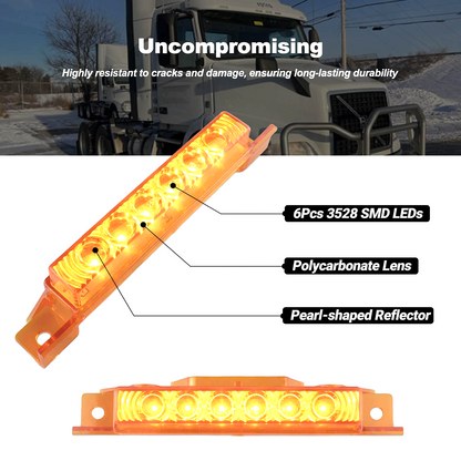 Top Marker Lights –Amber Lens LED Cab Roof Running Lights for Volvo VNL 2004–2020 Trucks