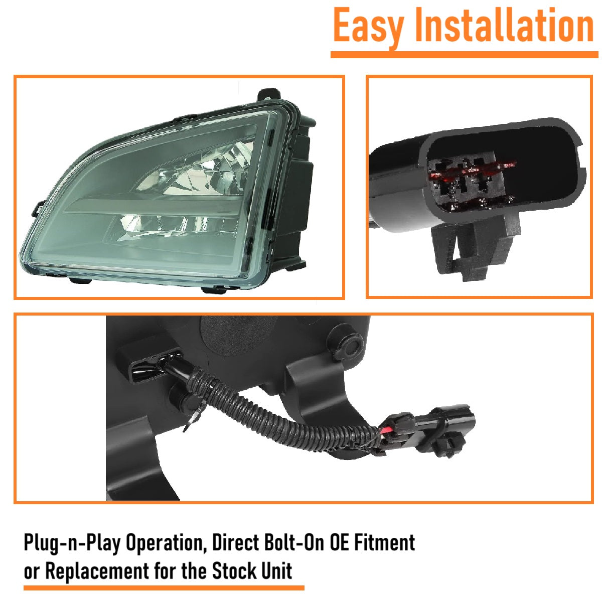 VOLVO VNL 2018-2024 Full LED Fog Light Black 12V