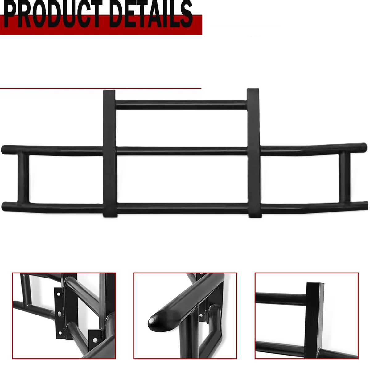 Iron Black Deer Guard Bumper w/o bracket for Semi Truck，Trailer