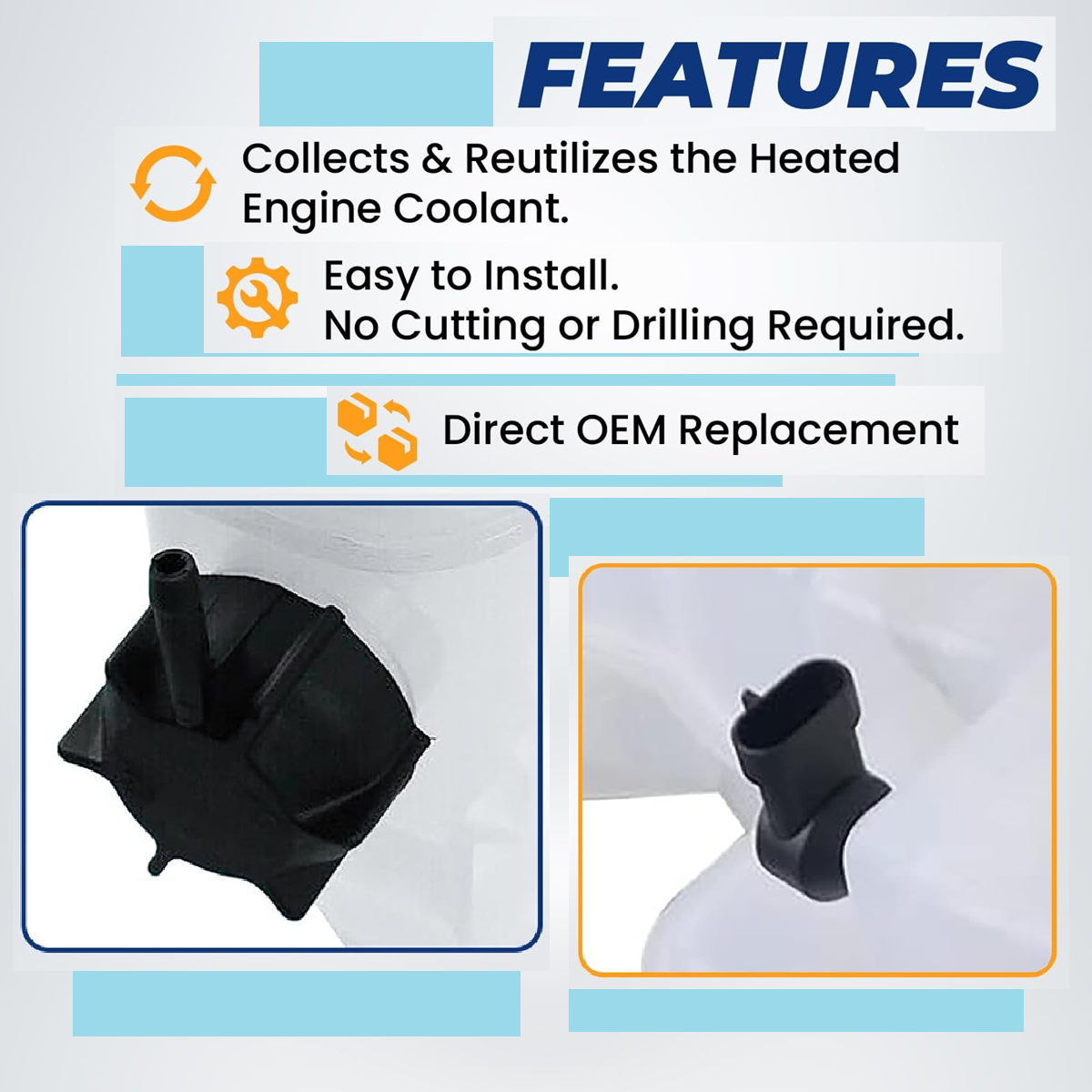 Coolant Reservoir Tank for Peterbilt 579 Kenworth T880 T680 2013 2014 2015 2016 2017 2018 2019 2020 2021 | DR104002