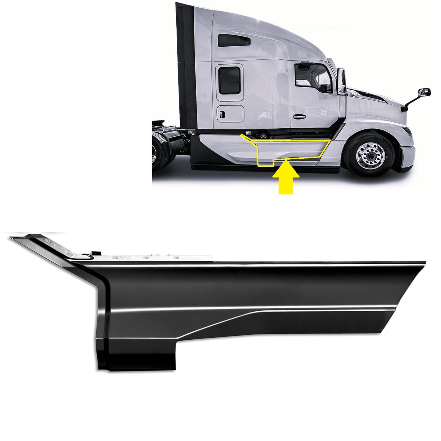 KENWORTH T680 2022+  FRONT FAIRING STEP UPPER KICK PANEL