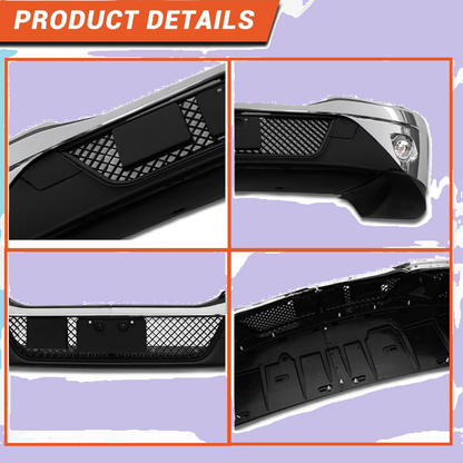 Kenworth T680 NEXT GEN 2022+ 前保险杠（无雾灯孔）镀铬