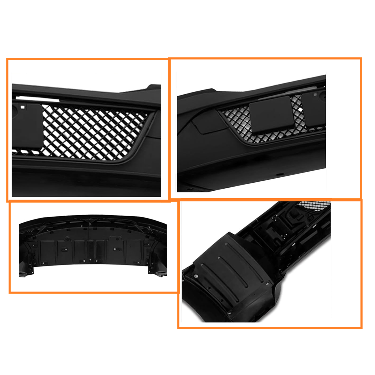 Kenworth T680 NEXT GEN 2022+ 前保险杠喷漆（带雾灯孔）黑色