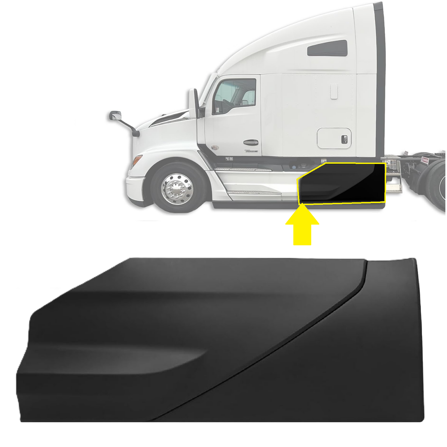 Kenworth T680 Next Gen 2022+ cab skirt/ rear fairing panel with Bracket