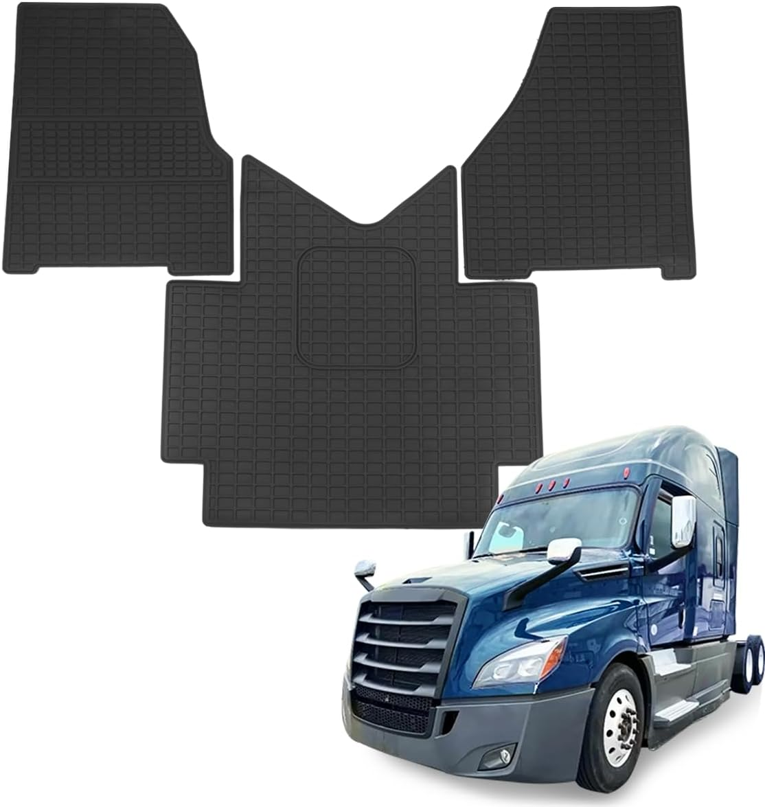 Freightliner Cascadia 2018-2023 Truck Floor Mats 3PCS Latex/Black