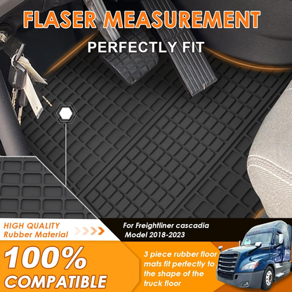 Freightliner Cascadia 2018-2023 Truck Floor Mats 3PCS Latex/Black