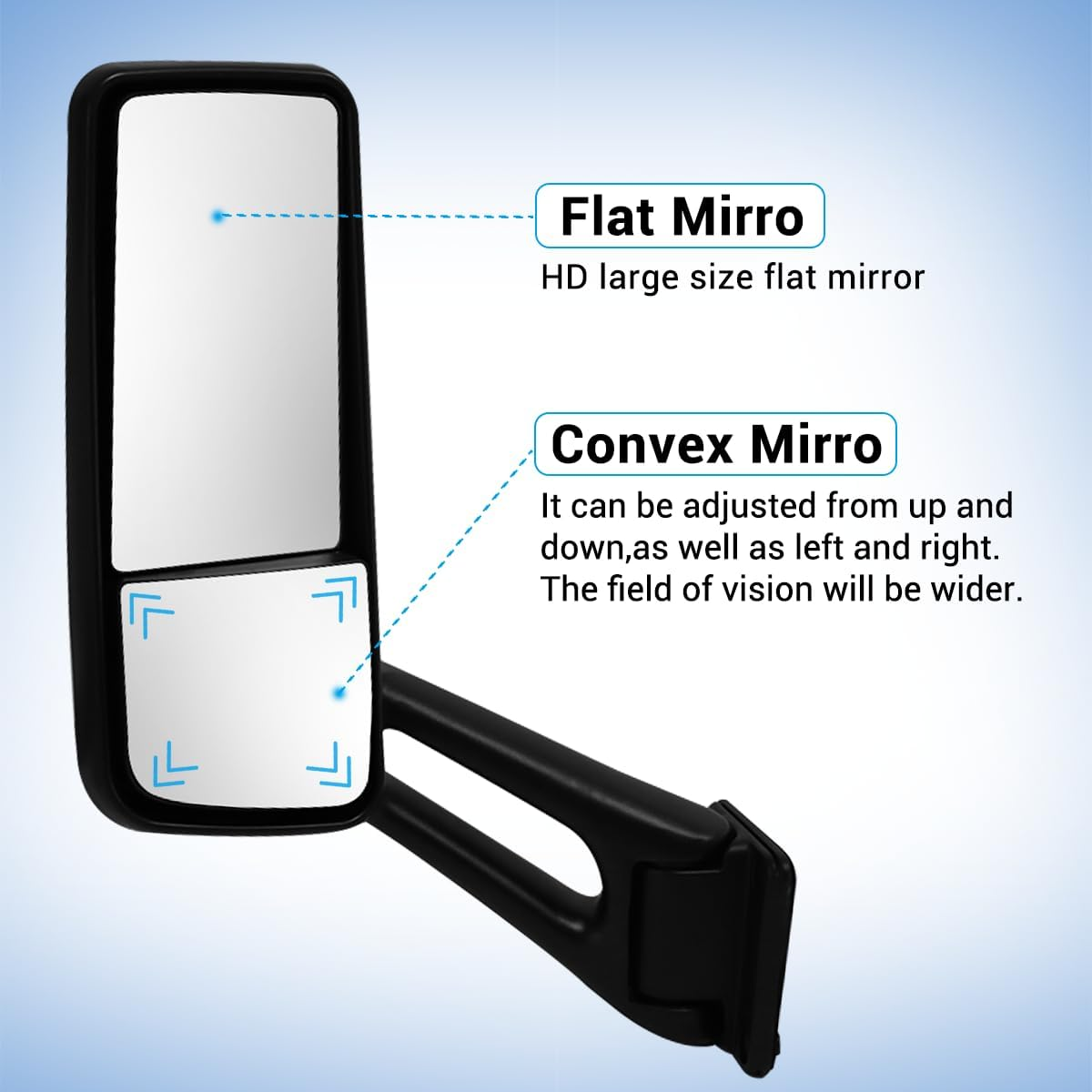 PETERBILT 579 2013-2021 Door Mirror Assembly Power Heated Mirror Left Driver Side Chrome