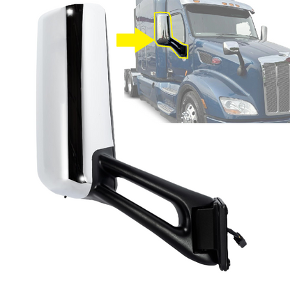 PETERBILT 579 2013-2021 Door Mirror Assembly Power Heated Mirrors Right Passenger Side Chrome