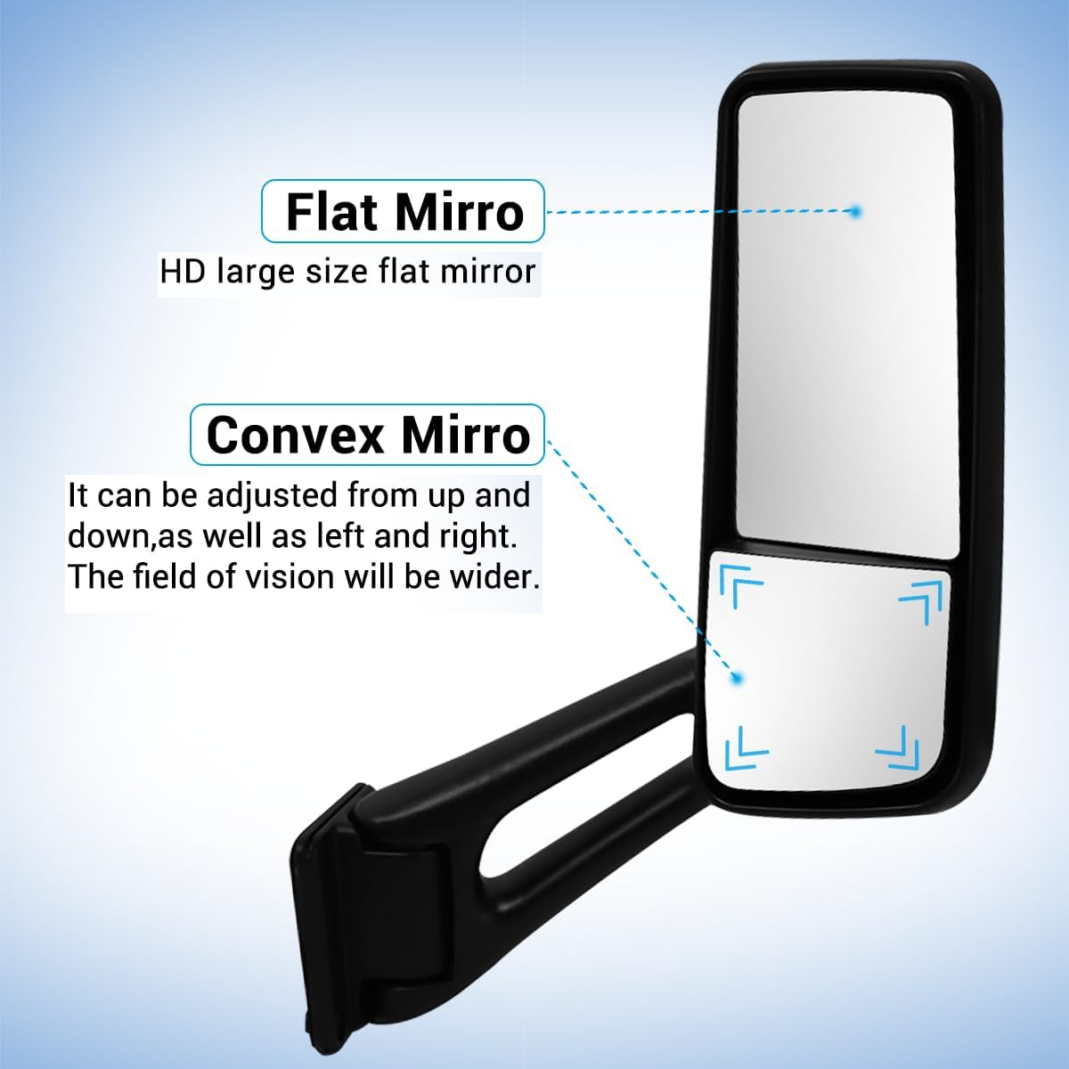 PETERBILT 579 2013-2021 Door Mirror Assembly Power Heated Mirrors Right Passenger Side Chrome