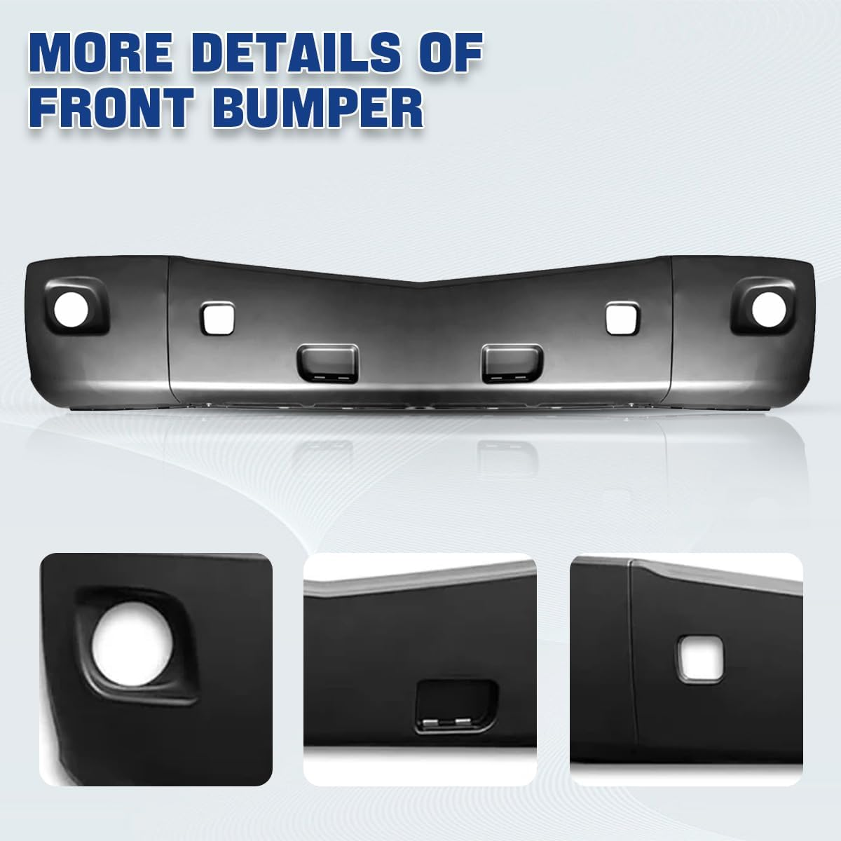 Peterbilt 579 2013-2021 bumper with fog light hole | PLASTIC
