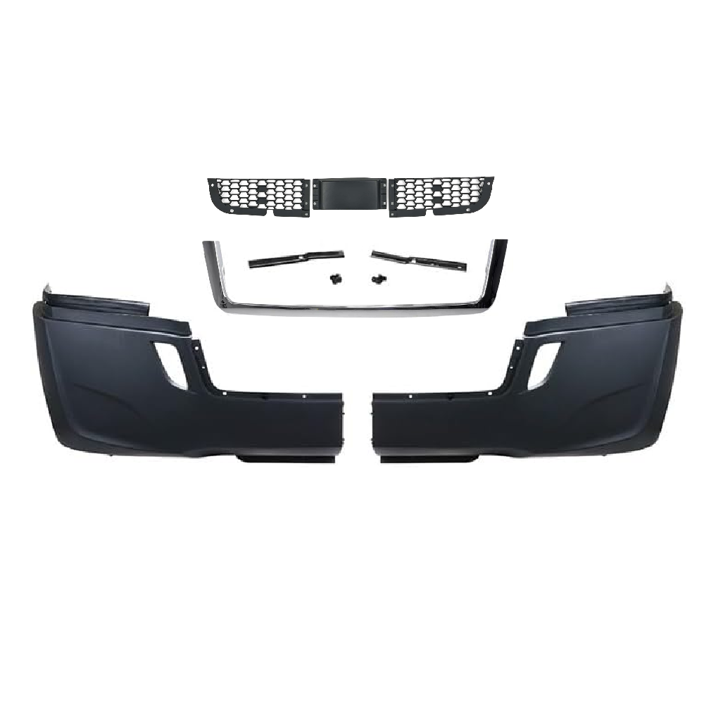 Freightliner Cascadia 2018-2025 Front Bumper, with CHROME Center TRIM, Radar Cover and NO fog light hole