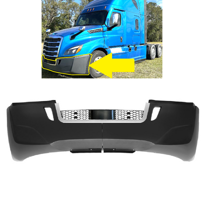 Freightliner Cascadia 2018-2025 Front Bumper, with CHROME Center TRIM, Radar Cover and NO fog light hole