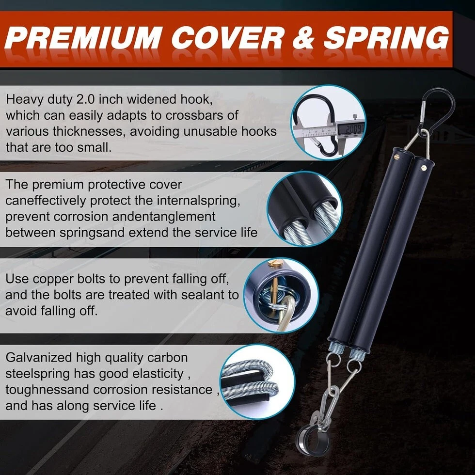 Double Tender Spring Kit with Hanger Bracket – Dual Steel Coil Springs for Secure Suspension of Air Lines & Electrical Cords – Heavy-Duty Design for Semi Trucks, Trailers & Tractors