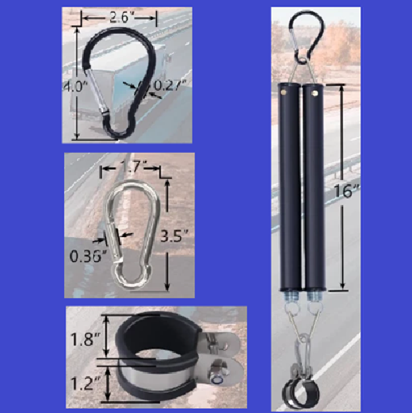Double Tender Spring Kit with Hanger Bracket – Dual Steel Coil Springs for Secure Suspension of Air Lines & Electrical Cords – Heavy-Duty Design for Semi Trucks, Trailers & Tractors