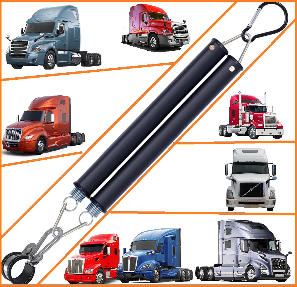 Double Tender Spring Kit with Hanger Bracket – Dual Steel Coil Springs for Secure Suspension of Air Lines & Electrical Cords – Heavy-Duty Design for Semi Trucks, Trailers & Tractors