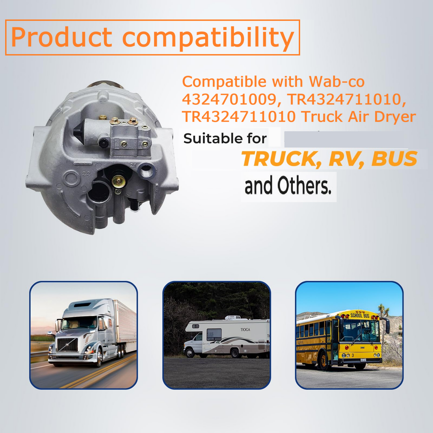 Freightliner Cascadia 2008-2017 Air Dryer | 4324711010 System Saver Air Dryer 1200 Plus for WABCO Replaces 4324701009, TR4324711010, TR4324711010