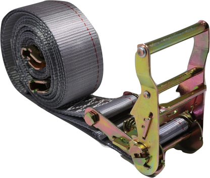 E-Track Ratchet Straps 2" x 16', Spring E-Fittings, Heavy Duty 4,400 lbs Capacity – Grey for Trailers, Trucks & Vans