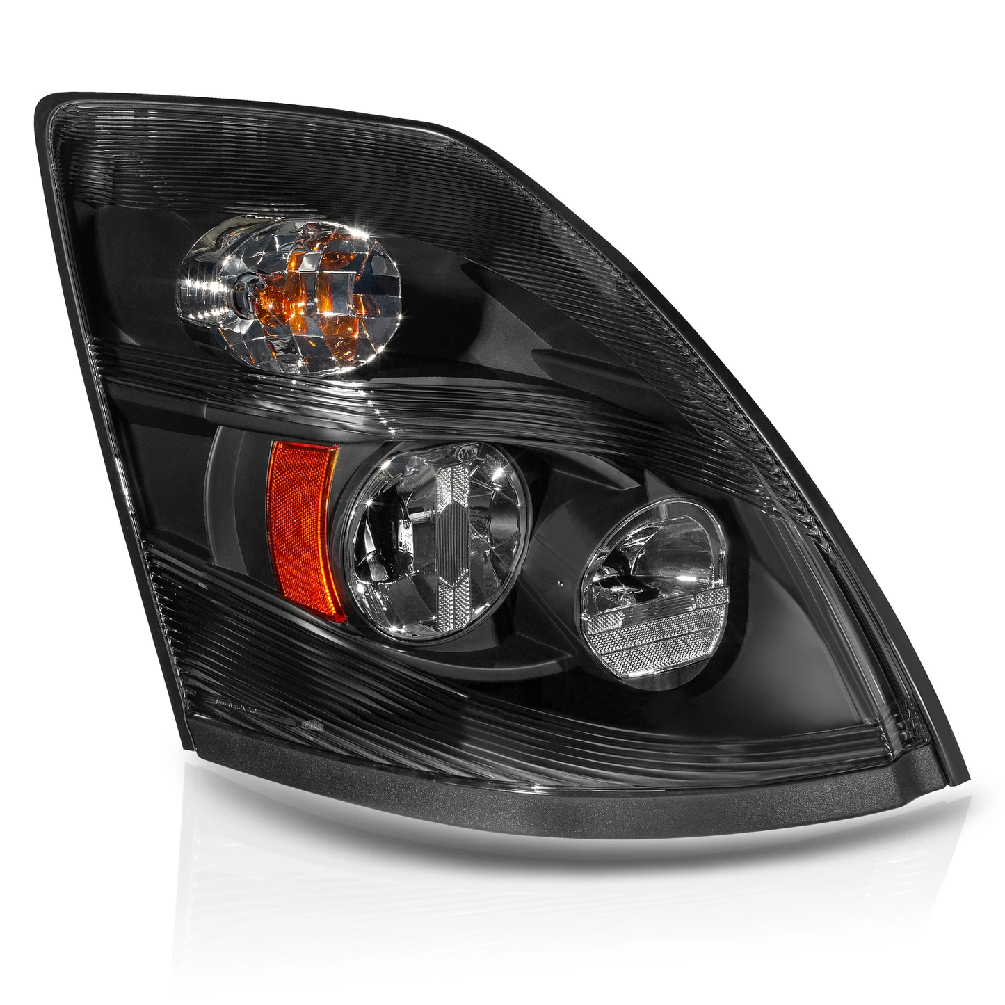 Volvo VNL 2004-2017 LED Headlight Black Housing