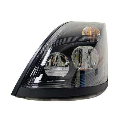 Volvo VNL 2004-2017 LED Headlight Black Housing